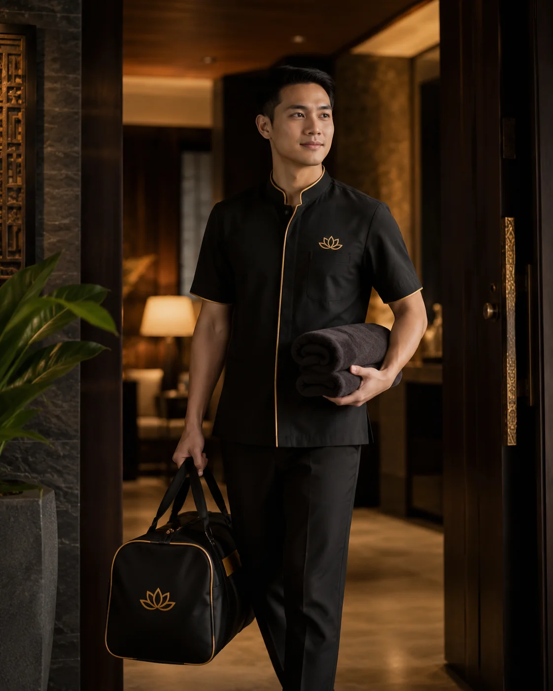 Terapis Glorya Massage datang membawa perlengkapan massage